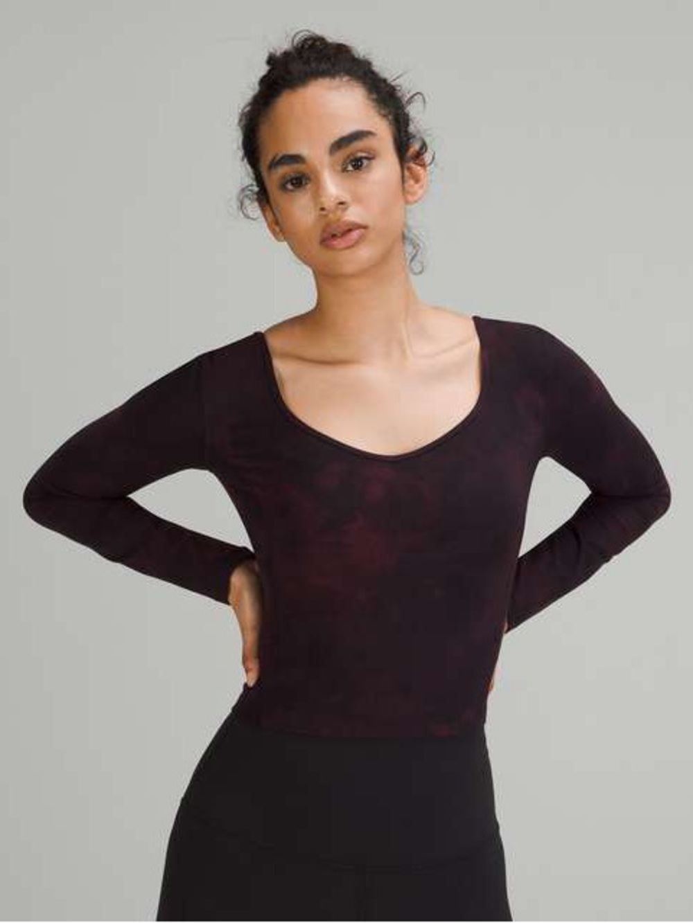 Lululemon Align Long Sleeve Shirt Diamond Dye Cassis Size 2 Cropped Top